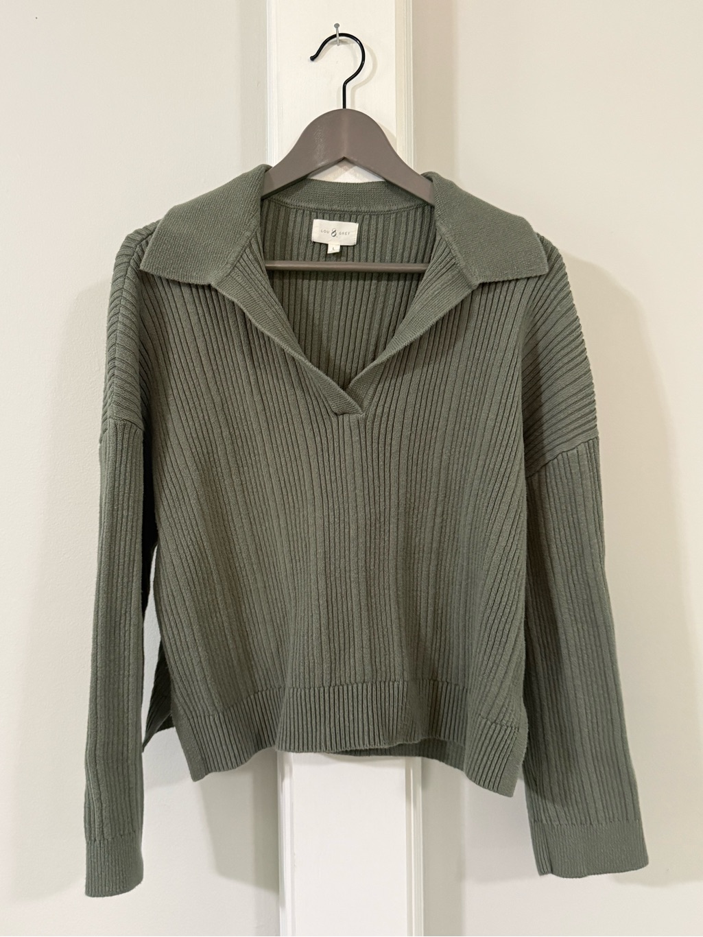 Lou & Grey Ribbed Collared Sweater